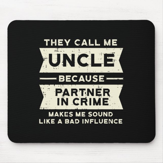 Mousepad Parceiro no Crime Má Influência Divertido Dia dos  (Frente)