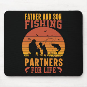 Mousepad Parceiros de pesca pai e filho vintage para a vida