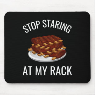 Mousepad Pare de olhar para meu prato Funny Rack de costela