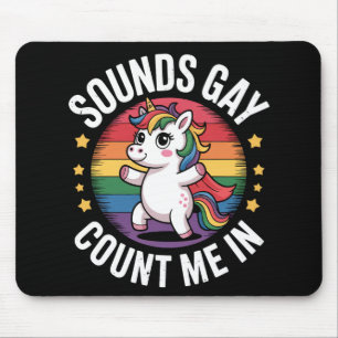 Mousepad Parece Gay Me Inclua Arco-Íris Unicórnio Orgulho L