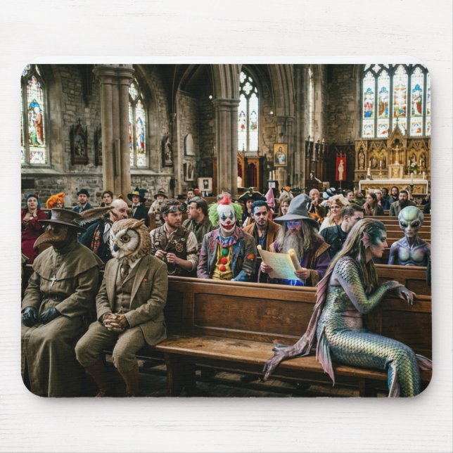 Mousepad Parece que os Estranhos Tomaram Conta da Igreja (Frente)