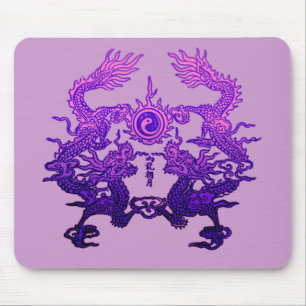 Mousepad Pares de dragões roxos em presentes e em roupa