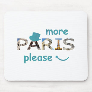 Mousepad Paris atrai mais Paris, por favor, brilho azul