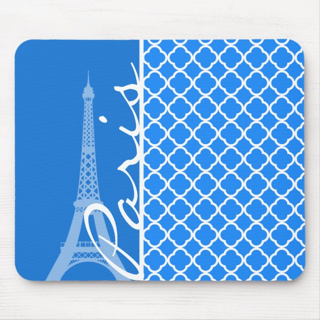 Mousepad Paris; Azure Blue Quatrefoil (Frente)