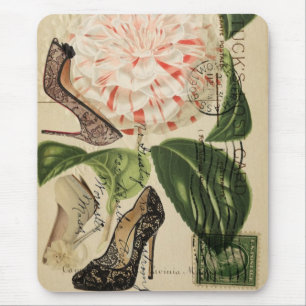 Mousepad Paris calça a arte botânica francesa floral