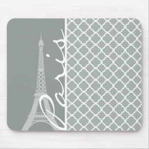 Mousepad Paris; Cinza Ash Quatrefoil