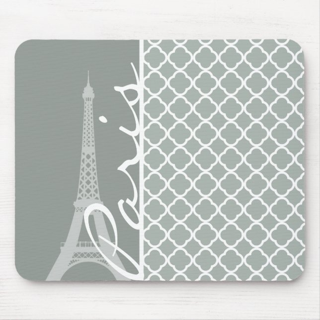 Mousepad Paris; Cinza Ash Quatrefoil (Frente)