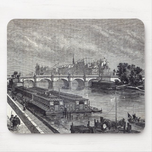 Mousepad Paris moderna: O Pont Neuf, 1845 (Frente)