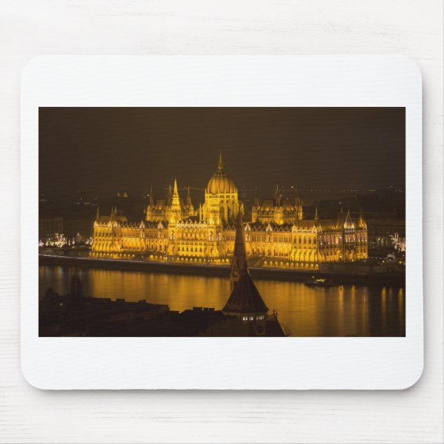 Mousepad Parlamento húngaro Budapeste por noite (Frente)