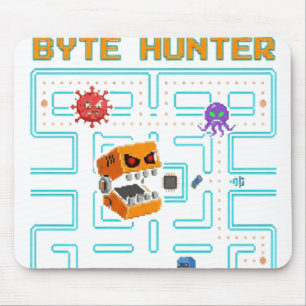 Mousepad Paródia de Crânio Pixel de Jogo de Arcade Sombrio 