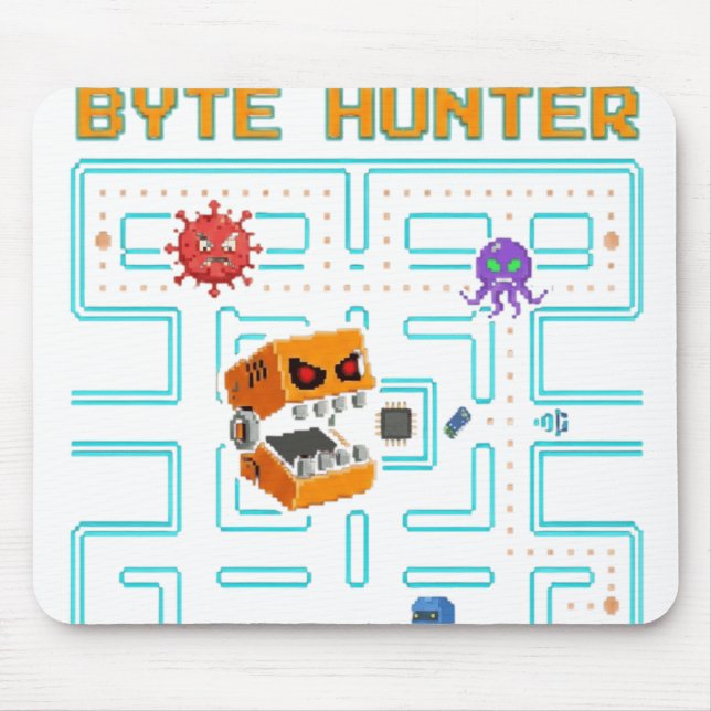Mousepad Paródia de Crânio Pixel de Jogo de Arcade Sombrio  (Frente)