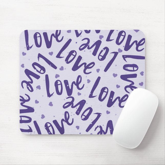 MOUSEPAD PÁRPURA COM AMOR ALEATÓRIO ARRASADO À MÃO (Com mouse)