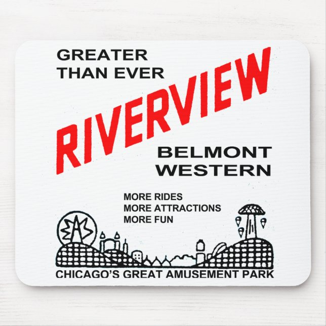 Mousepad Parque de Diversões Riverview, CHICAGO, ILL. (1904 (Frente)