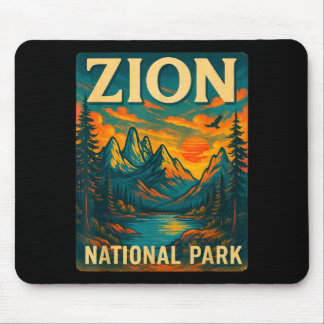 Mousepad parque nacional de zion viagem vintage ao ar livre