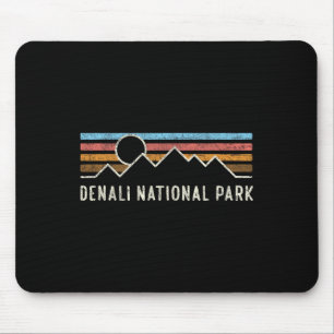 Mousepad Parque Nacional Denali Linhas de Montanha Retro Ac