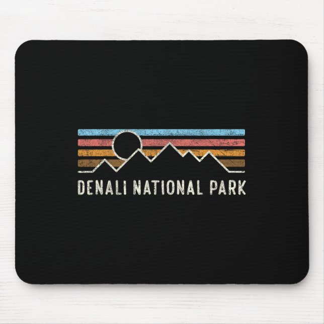 Mousepad Parque Nacional Denali Linhas de Montanha Retro Ac (Frente)