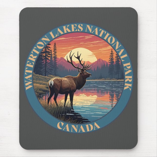 Mousepad Parque Nacional dos Lagos Waterton do Canadá (Frente)
