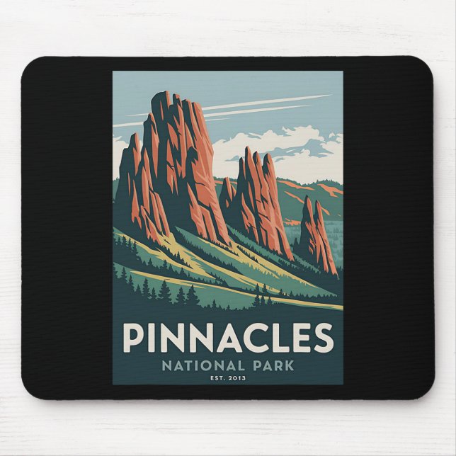 Mousepad Parque Nacional Pinnacles Vintage Camping Caminhad (Frente)