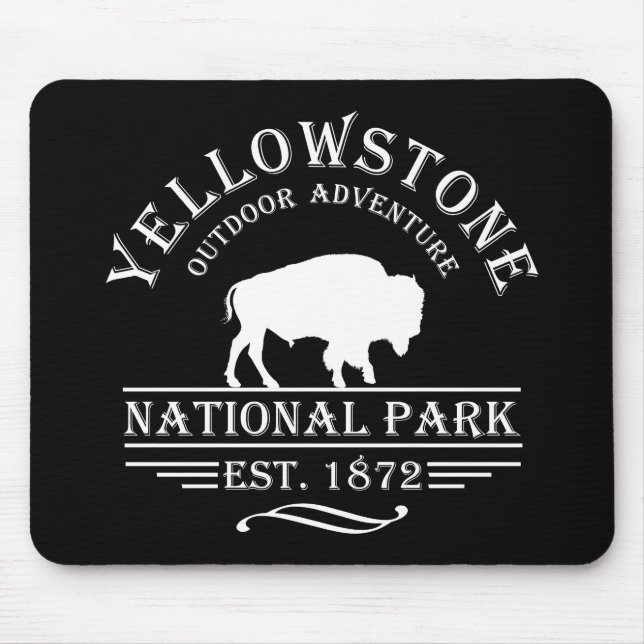 Mousepad Parque Nacional Yellowstone Vintage (Frente)