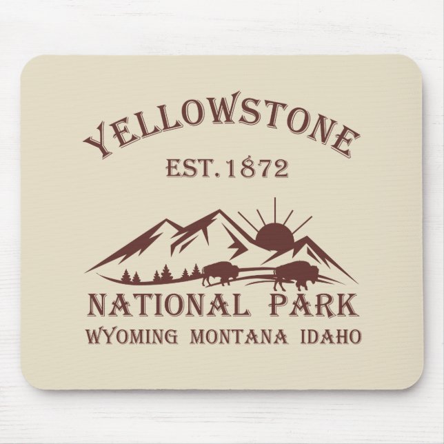 Mousepad Parque Nacional Yellowstone Vintage (Frente)
