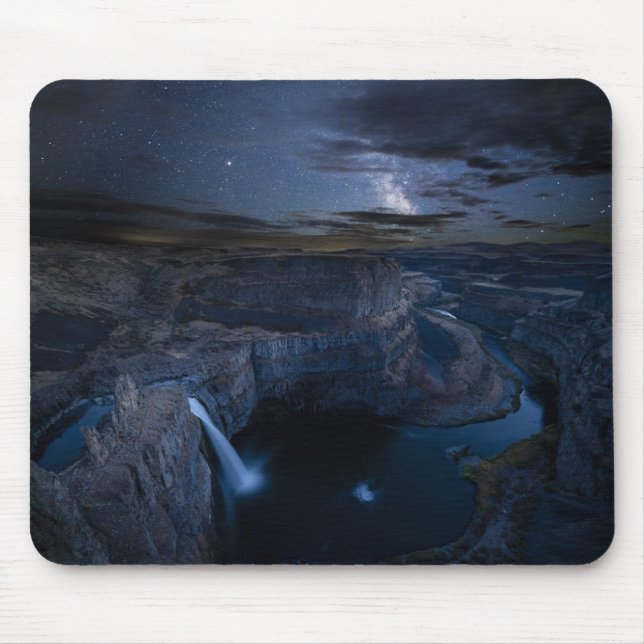 Mousepad Parque Palouse Falls e Via Láctea | Estado de Wash (Frente)