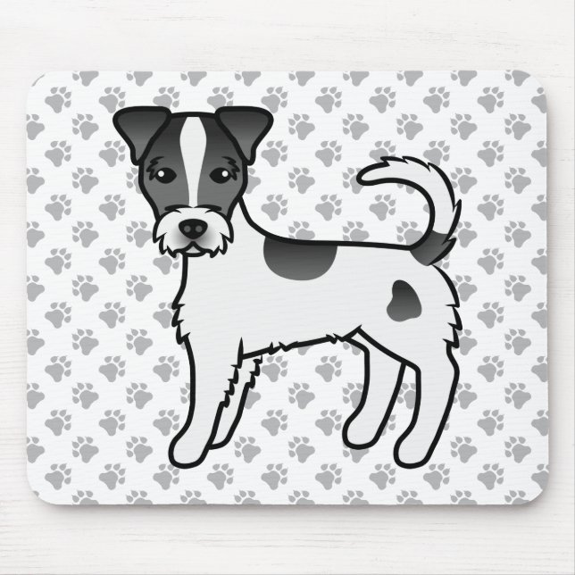 Mousepad Parson Russell Terrier de Pelo Grosso Preto e Bran (Frente)