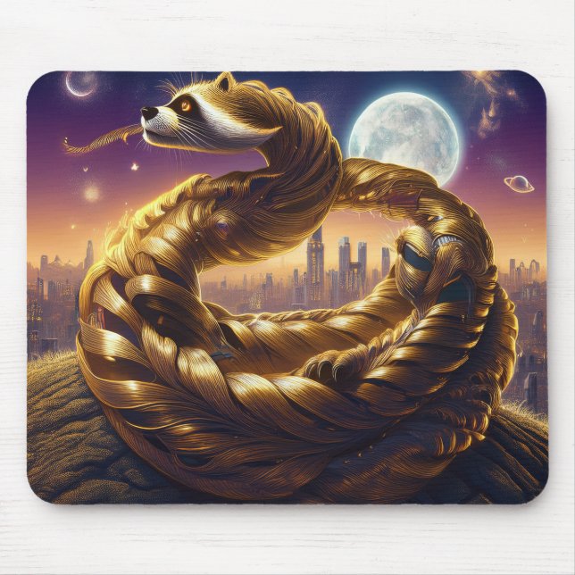 Mousepad Parte Guaxinim Parte Cobra (Frente)