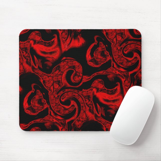 Mousepad Partes da espiral vermelha muito manchadas sobre f (Com mouse)