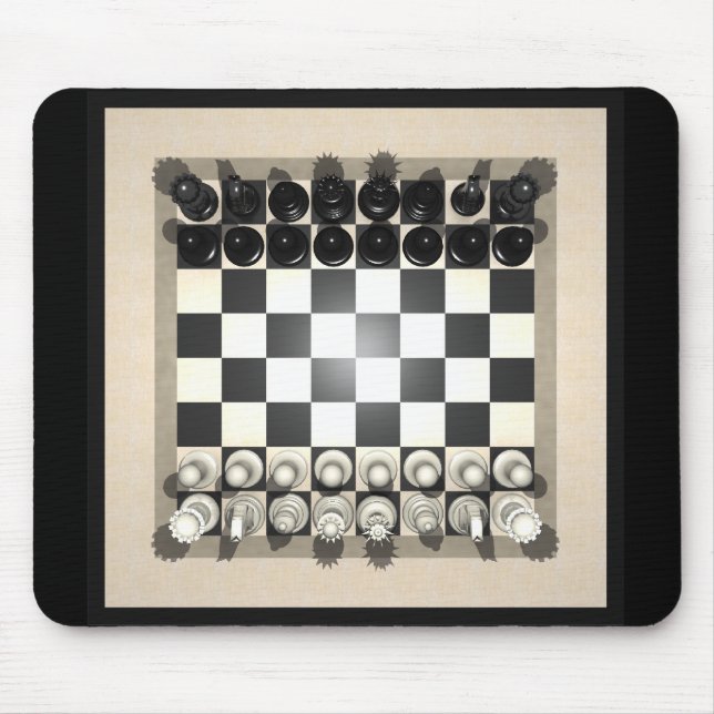 Mousepad Partes do tabuleiro de xadrez e de xadrez: (Frente)
