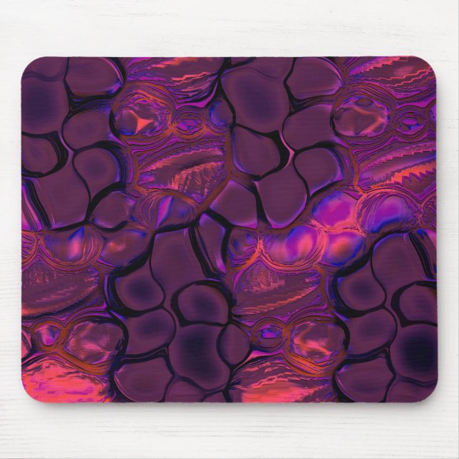 Mousepad Partes góticas digitais arredondadas em vinho rosa (Frente)