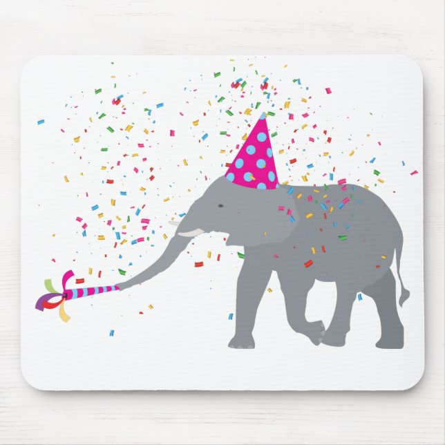 Mousepad Partida de elefantes - Animais com festa (Frente)