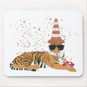 Mousepad Partida de Tigre - Animais com festa