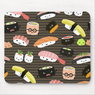 Mousepad Partido Sushi - Padrão de Caracteres Sushi Diverti