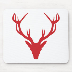Mousepad Partido vermelho do Natal ou de veado da cabeça d