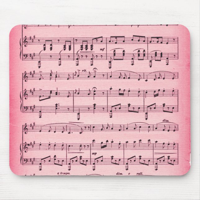 Mousepad Partitura Rosa (Frente)