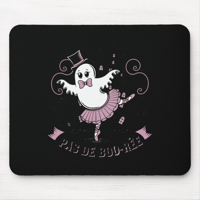 Mousepad Pas De Boo-rée Balé Dancer Spooky Ghost Hallowee (Frente)
