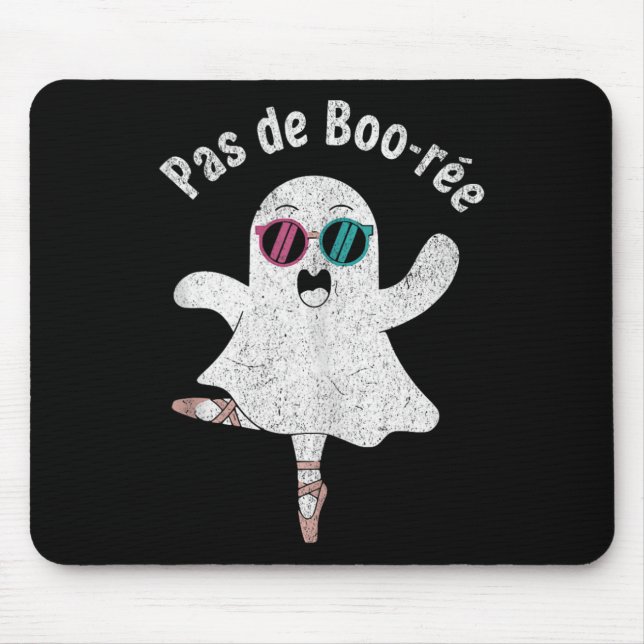 Mousepad Pas De Boo-rée Cute Ballerina Ghost Funny Balé T (Frente)