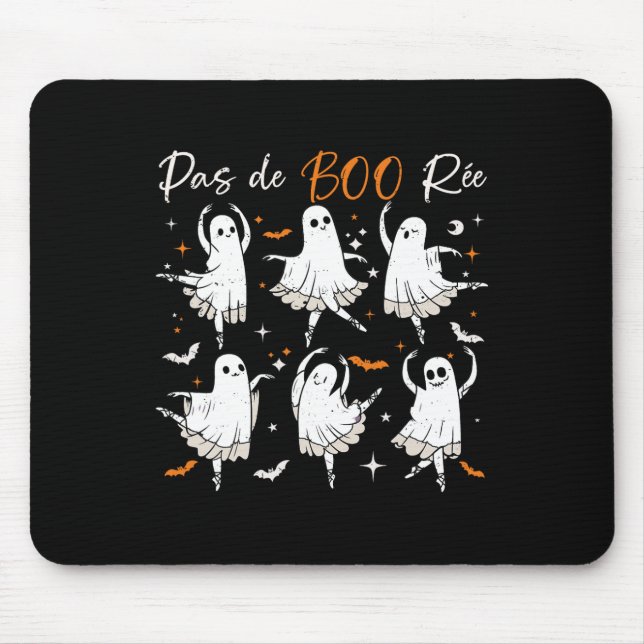 Mousepad Pas De Boo-rée Funny Balé Fantasma Dança Professor (Frente)