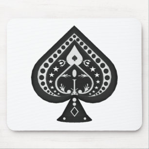 Mousepad Pás pretas: Terno dos cartões de jogo: