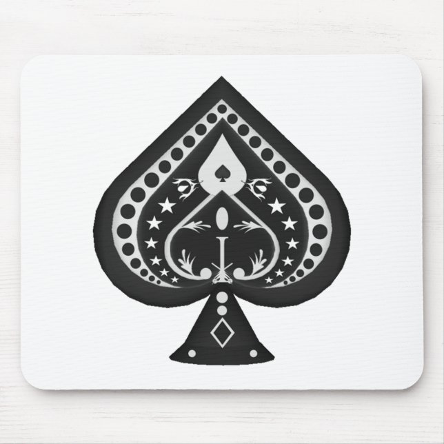Mousepad Pás pretas: Terno dos cartões de jogo: (Frente)
