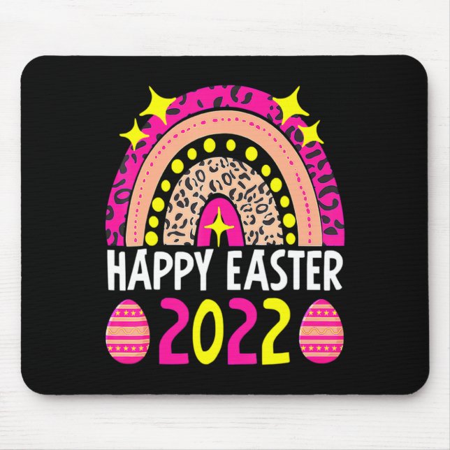 Mousepad Páscoa 2022 arco-íris fofo feliz páscoa 2022  (Frente)