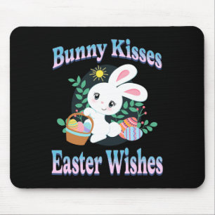 Mousepad Páscoa Bunny Kisses Deseja Ovos Bonitos De Páscoa