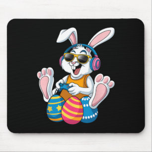 Mousepad Páscoa Dia Coelho Jogador Videos games Engraçados