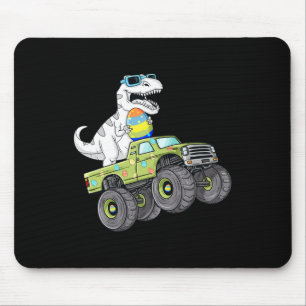 Mousepad Páscoa Dia T Rex Dino Dirigindo Um Monster Truck B