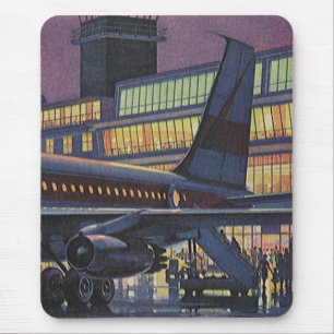 Mousepad Passageiros do negócio do vintage no avião no