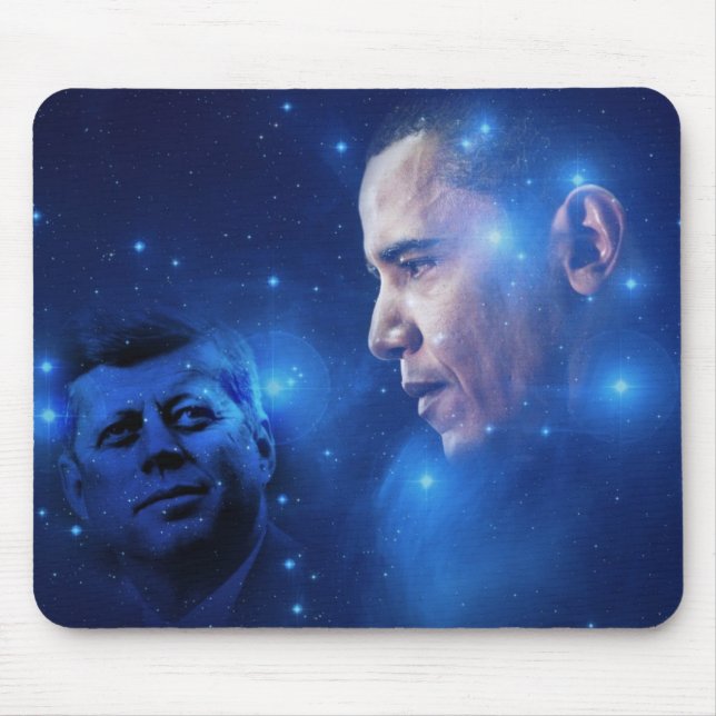 Mousepad Passagem da tocha, John F. Kennedy Barack Obama (Frente)