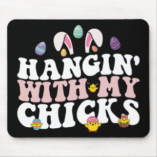 Mousepad Passando o tempo com as minhas franguinhas Coelho