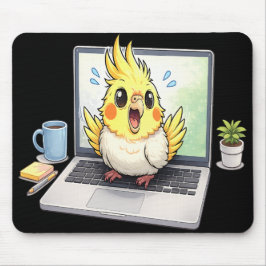 Mousepad Passarinho Cacatua Fofo no Tapete do Mouse do Lapt