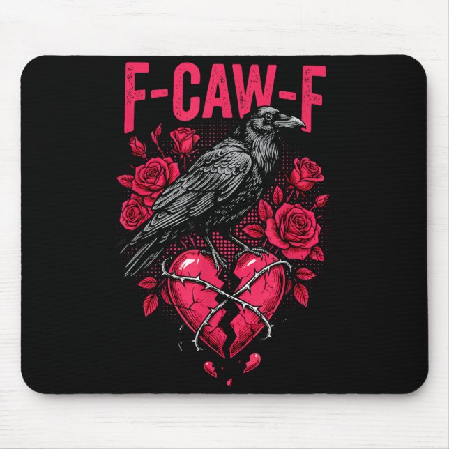 Mousepad Passarinho Preto Engraçado F-caw-f Anti Dia dos Na (Frente)