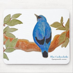 Mousepad Pássaro Aquoso de Camarão-Caco Azul